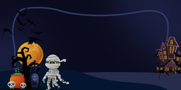 深色卡通僵尸小怪物背景