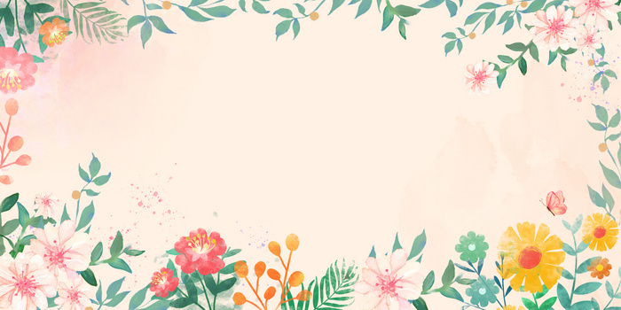 粉色清新春天花边展板