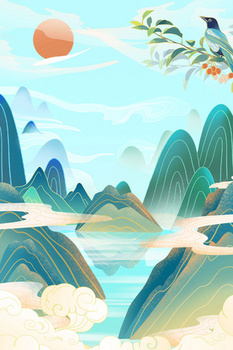 简约国潮元宵节背景图