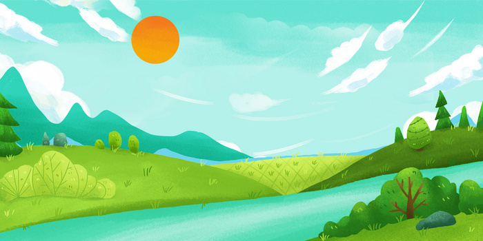 森林小溪激流海报素材