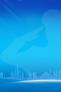 简约创意大气蓝色警察背景