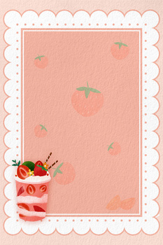 甜美小清新草莓冰淇淋背景