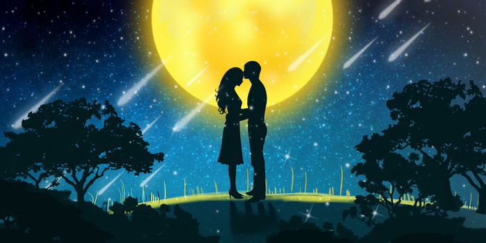 情侣剪影背景图片大全_情侣剪影背景素材下载_熊猫办公