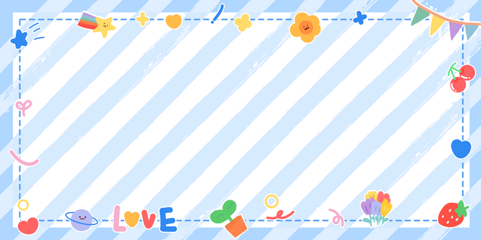 可爱条纹墨痕笔触卡通边框