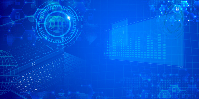 蓝色互联网大数据创意合成背景