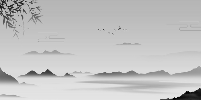 简约新中式水墨背景