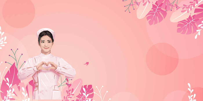 粉色护士节创意合成背景