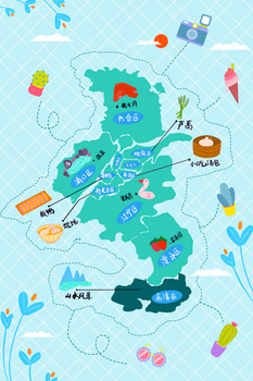 地图旅游攻略背景jpgpsd像素:2362 x 3543格式: psd蓝色卡通可爱的小