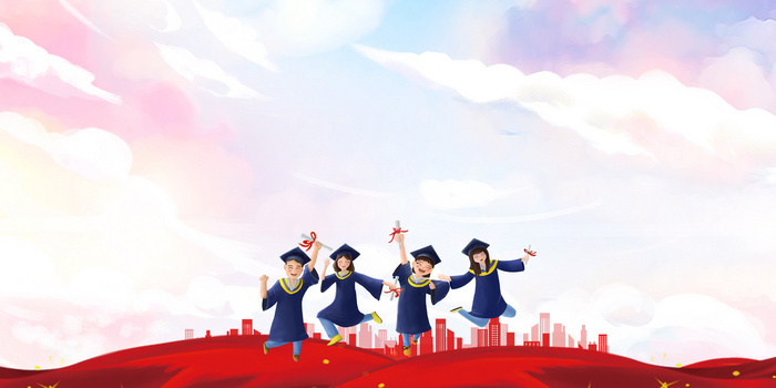 简约红色毕业留言板背景图