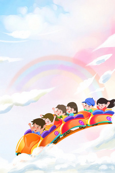 手绘卡通成长记录背景图