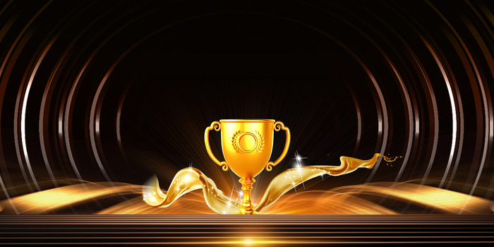黑金大气奖杯质感背景