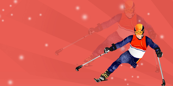 全国特奥日残奥会红色简约背景