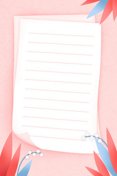 粉色手绘小清新信笺背景