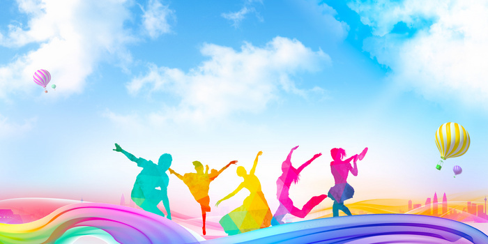 炫彩校园风剪影艺术节晚会背景