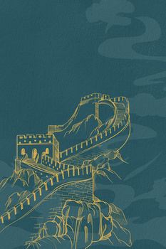 3543 x 5315格式: psd绿色噪点复古纹理长城建筑简约背景jpgpsd像素