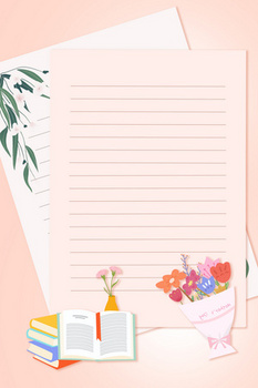 简约粉色教师节信笺背景图
