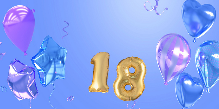 简约18岁成人礼摄影合成背景图