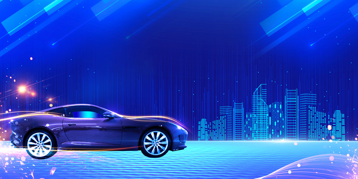 智能汽车科技城市流光智能科技驾驶未来科技背景