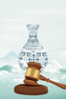 创意简约古董拍卖合成背景