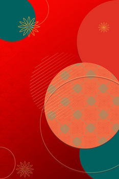 中式红绿撞色剪纸风通用背景