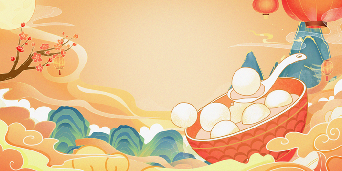 国潮风格元宵节背景