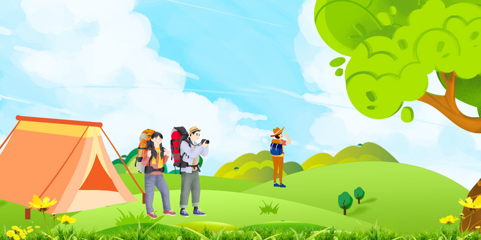 卡通插画探险主题背景