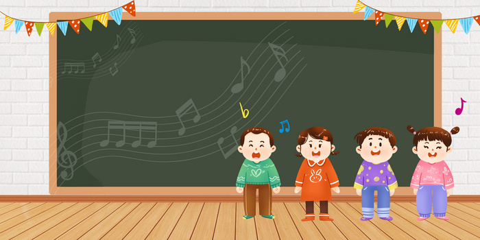 卡通插画唱歌歌唱比赛宣传背景