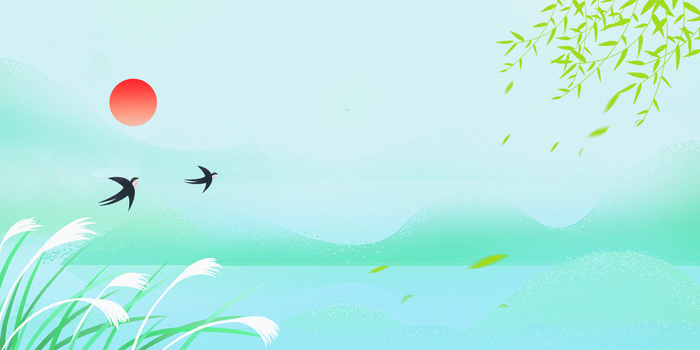 水彩植物小清新背景