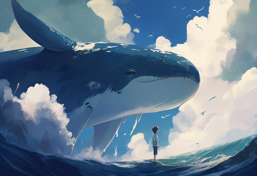 动漫蓝鲸唯美图片梦幻图片