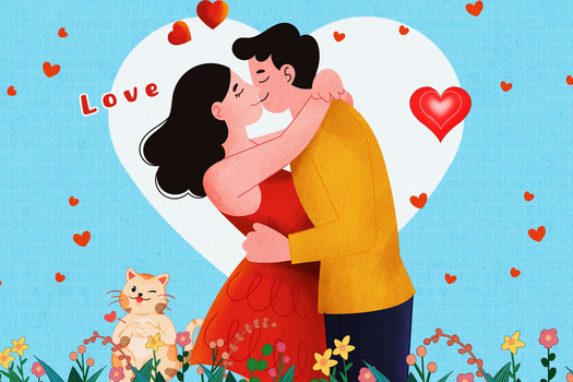 3000 x 2000格式: psd浪漫520甜蜜告白情侣纪念日相片插画jpgpsd像素