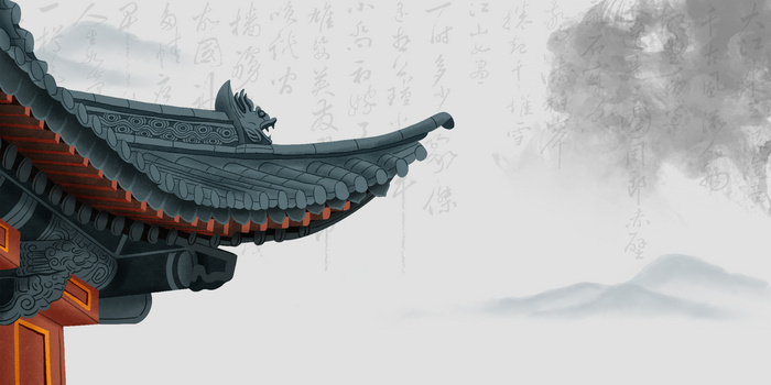 宫殿古风屋檐古风底纹背景