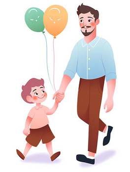 牵手拿着气球jpg像素:1856 x 2464格式: jpg小清新父亲节父子玩耍简洁