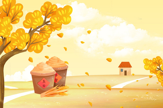 3000 x 2000格式: psd秋天稻草人卡通田野插画jpgpsd像素:3000 x 2000