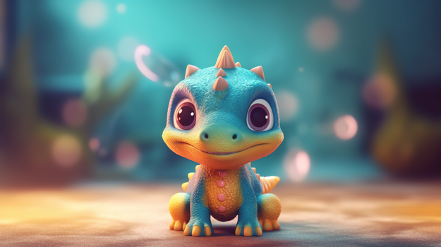 彩色卡通立体可爱小恐龙