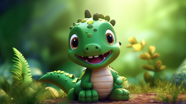 可爱卡通3d立体小恐龙玩偶