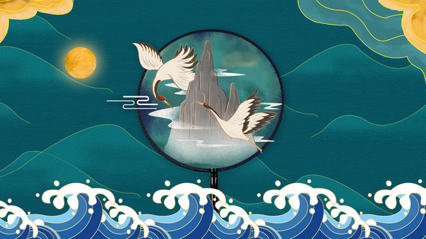 蓝色国潮中国风背景图片素材下载_熊猫办公