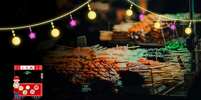 夜市地摊餐饮摄影图背景