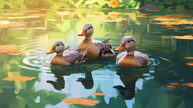 鸭子卡通背景图片大全_鸭子卡通背景素材下载_熊猫办公