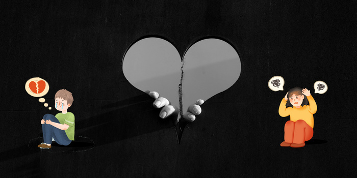 抑郁症心碎情绪心理健康背景