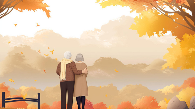 携手同行的老人jpg像素:2912 x 1632格式: jpg雅致简约老人剪影背景