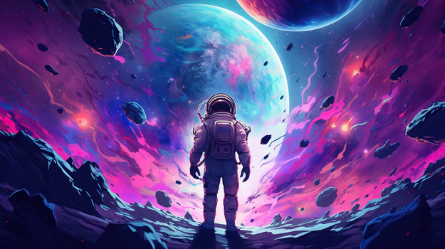 航空航天宇航员人物太空宇宙星球插画