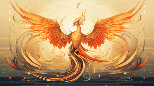 凤凰国潮神话插画背景