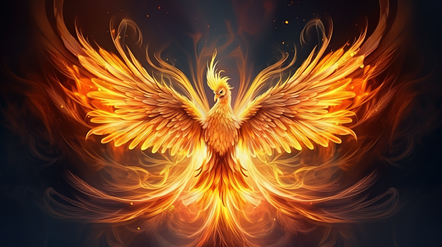 凤凰国潮神话插画背景