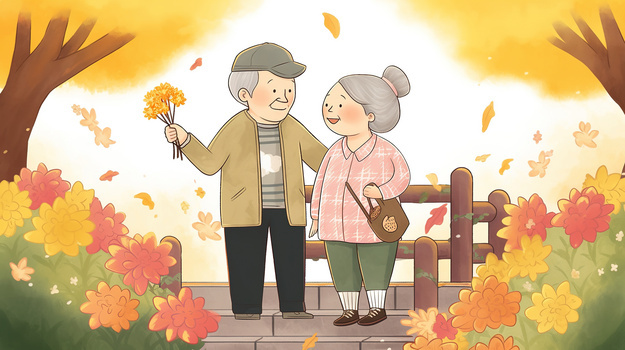 两个老人在重阳节登高赏菊jpg像素:2912 x 1632格式