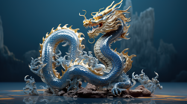 3d立体中国龙插画