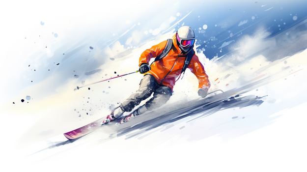 滑雪运动员卡通插画