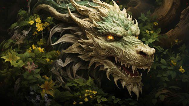 神话传说中的神龙创意插画