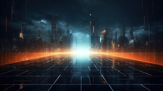 电子科技感商务简约插画