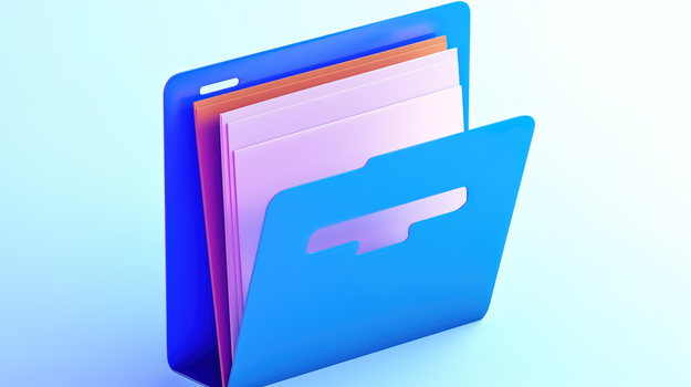 蓝色3d立体文件夹简约商务插画图片素材下载_jpg格式_熊猫办公