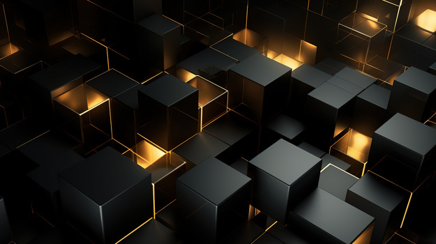 jpgjpg黑金方块科技感插画像素:1920 x 900格式: psdjpgpsd绿色背景